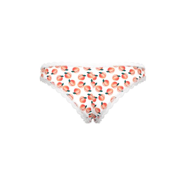 Magic Silk Sweet Treats Crotchless Boy Short with Lube Peach S/M - Image 5