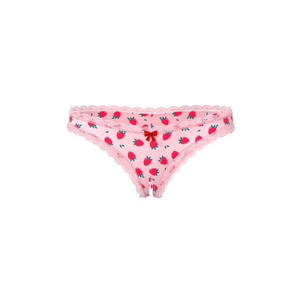 Magic Silk Sweet Treats Crotchless Boy Short with Lube Strawberry L/XL - Image 3