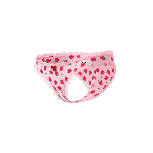Magic Silk Sweet Treats Crotchless Boy Short with Lube Strawberry L/XL - Image 4
