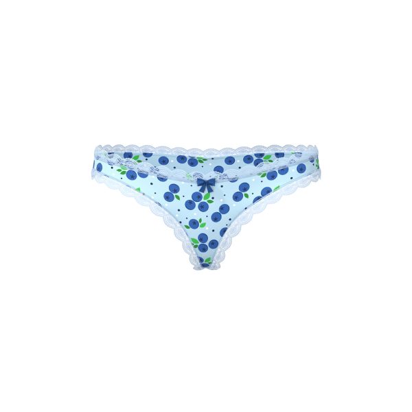 Magic Silk Sweet Treats Crotchless Thong with Lube Blueberry S/M - Image 3
