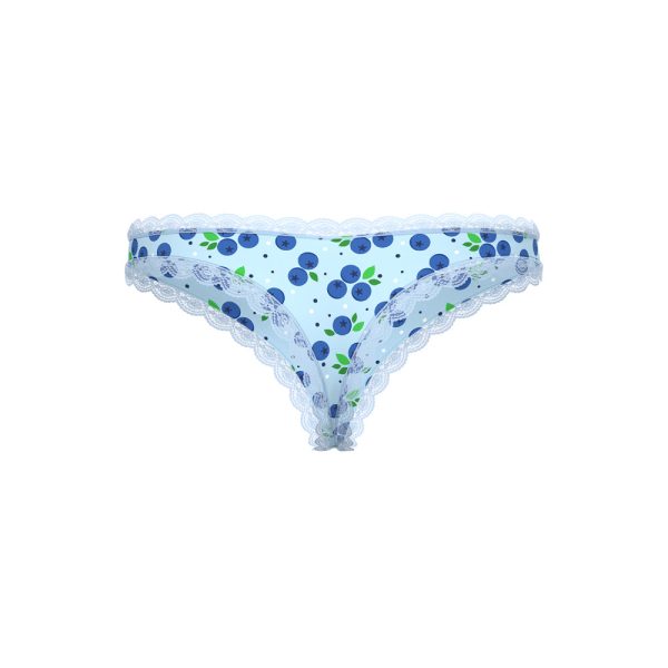 Magic Silk Sweet Treats Crotchless Thong with Lube Blueberry Queen Size - Image 5