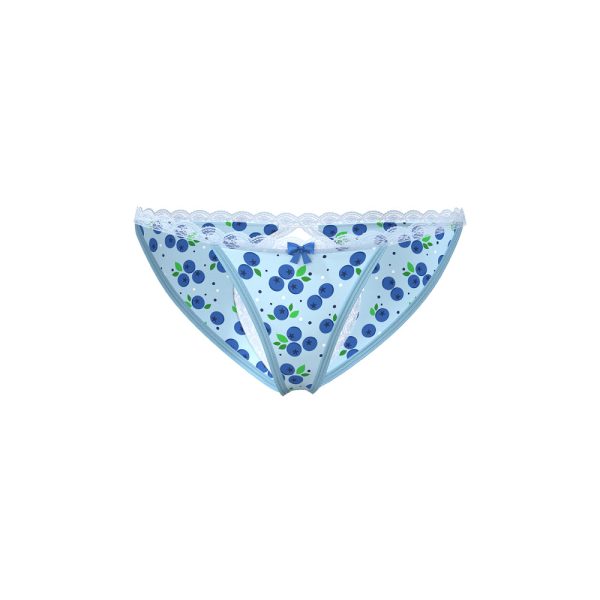 Magic Silk Sweet Treats Split Back & Crotchless Panty with Lube Blueberry L/XL - Image 3