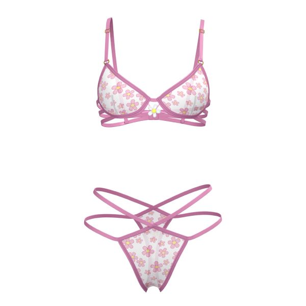 Magic Silk Daisy Bra & Thong Set Daisy Print L/XL - Image 7