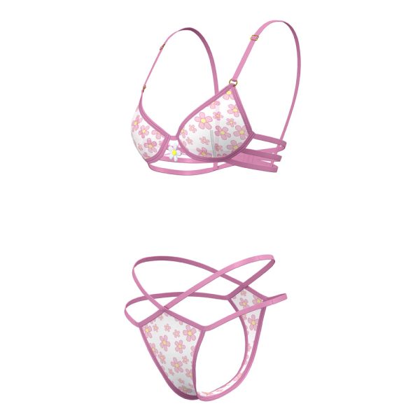 Magic Silk Daisy Bra & Thong Set Daisy Print L/XL - Image 8