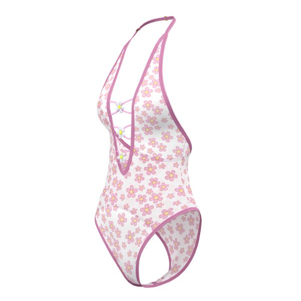 Magic Silk Daisy Teddy with Snap Crotch Daisy Print Queen Size - Image 8