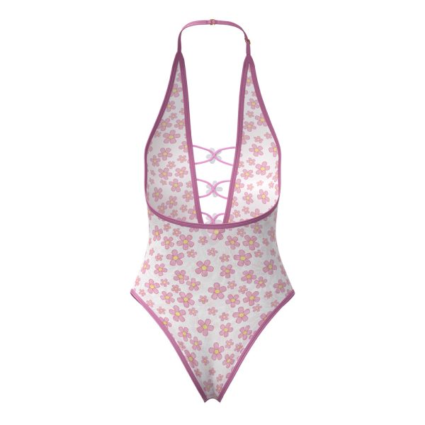 Magic Silk Daisy Teddy with Snap Crotch Daisy Print Queen Size - Image 9