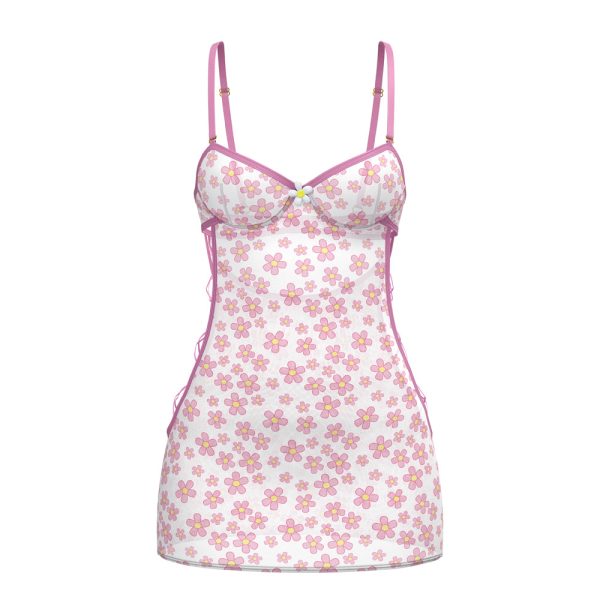 Magic Silk Daisy Dress & Tanga Set Daisy Print Queen Size - Image 7
