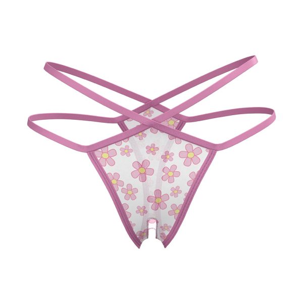Magic Silk Daisy Split Crotch Thong Daisy Print S/M - Image 3
