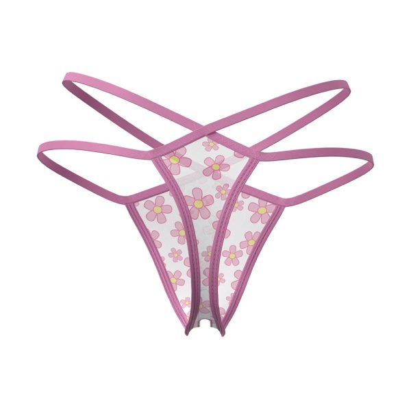 Magic Silk Daisy Split Crotch Thong Daisy Print Queen Size - Image 5