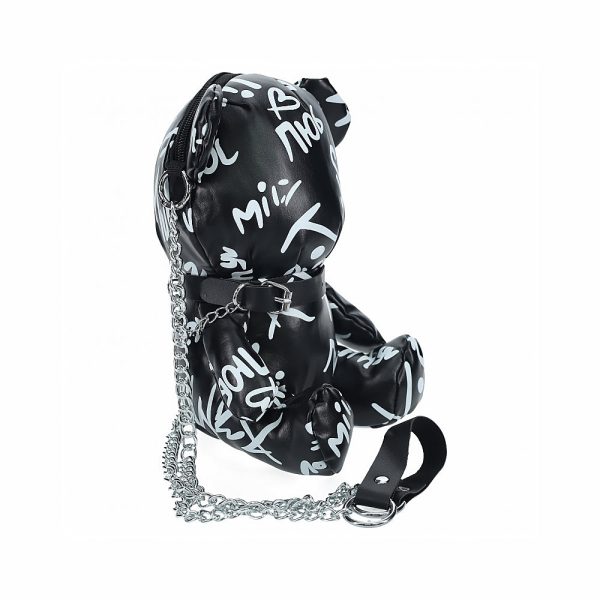 Shots Bear Bag Pleather Writing Black - Image 2