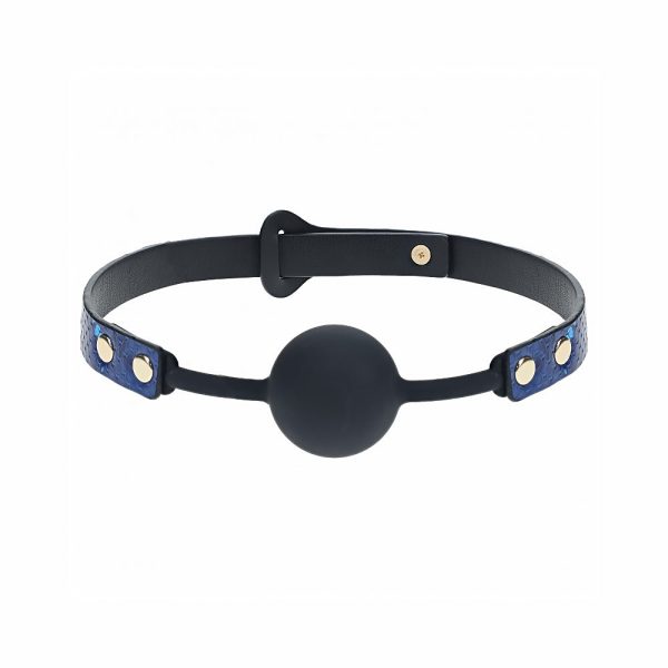 Ouch! International Florence Collection Silicone Ball Gag Blue - Image 2