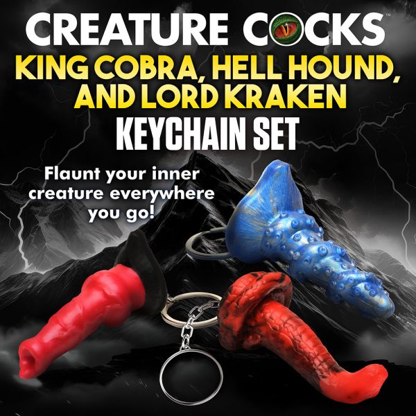 Creature Cocks Hell-Hound, Lord Kraken & King Cobra Silicone Keychain Set - Image 6