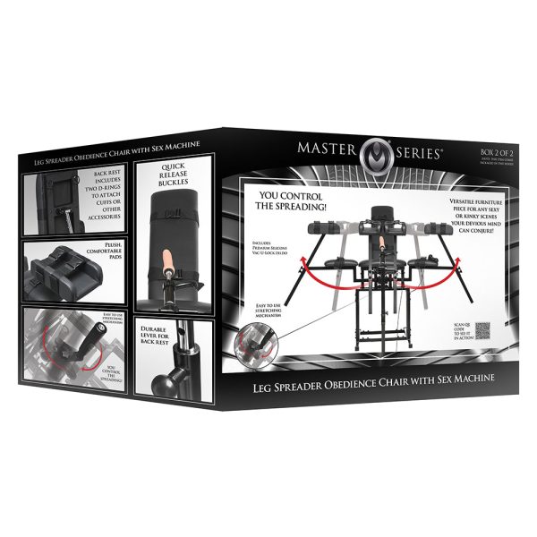 Master Series Leg Spreader Obedience Chair with Sex Machine - Image 2