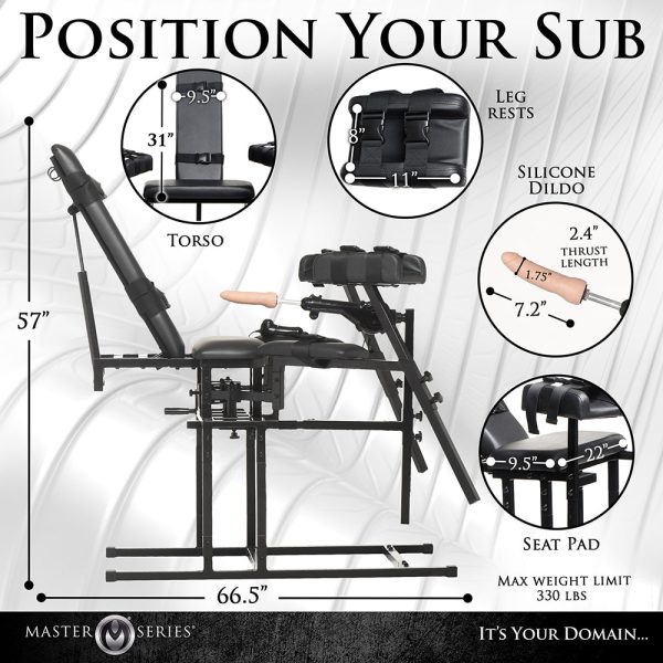 Master Series Leg Spreader Obedience Chair with Sex Machine - Image 10