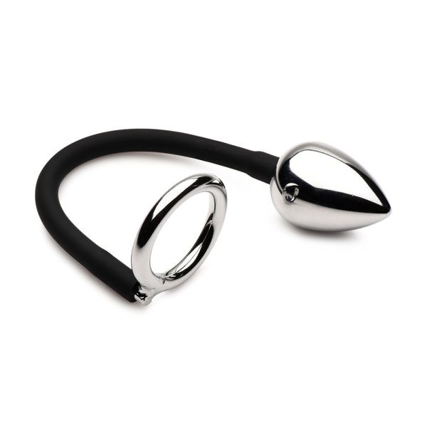 Master Series Tug + Plug Cock & Ball Ring with Anal Plug - Image 2