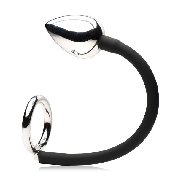 Master Series Tug + Plug Cock & Ball Ring with Anal Plug - Image 4