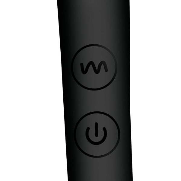 Master Series 10X Vibra-Crescent Vibrating Silicone Dual Ended Dildo Black - Image 8