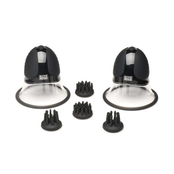 Size Matters 10X Rotating Silicone Nipple Suckers with 4 Attachments Black - Image 2