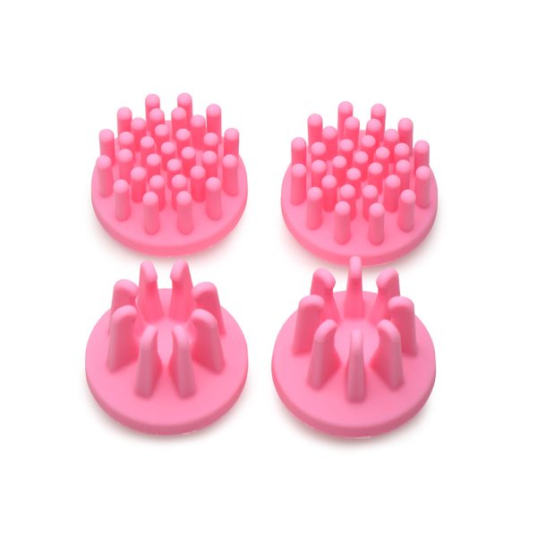 Size Matters 10X Rotating Silicone Nipple Suckers with 4 Attachments Pink - Image 5