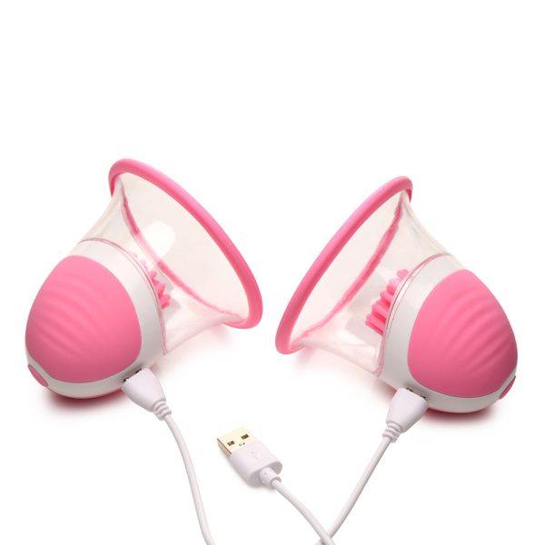Size Matters 10X Rotating Silicone Nipple Suckers with 4 Attachments Pink - Image 8