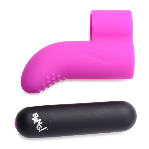 BANG! Couple''s Love Ring, Finger Vibe, Bullet & Blindfold Kit Purple - Image 7