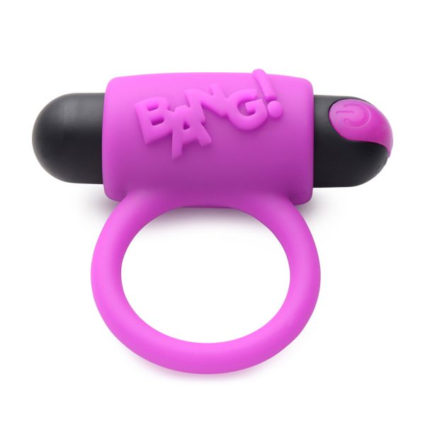 BANG! Couple''s Love Ring, Finger Vibe, Bullet & Blindfold Kit Purple - Image 9