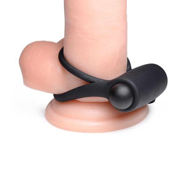 BANG! Silicone Cock Ring & Bullet with Remote Control Black - Image 7