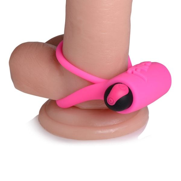 BANG! Silicone Cock Ring & Bullet with Remote Control Pink - Image 7