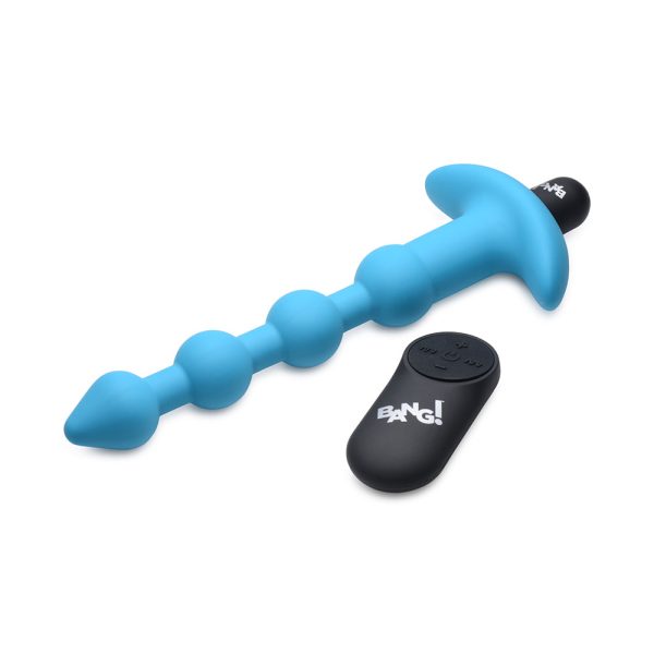 BANG! Vibrating Silicone Anal Beads & Remote Control Blue - Image 2