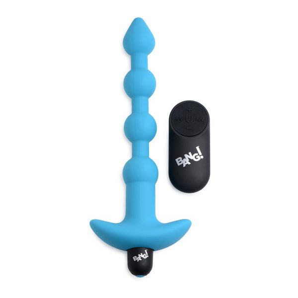 BANG! Vibrating Silicone Anal Beads & Remote Control Blue - Image 3
