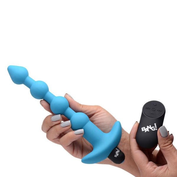 BANG! Vibrating Silicone Anal Beads & Remote Control Blue - Image 9