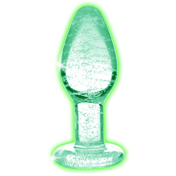 Booty Sparks Glow-in-the-Dark Glass Anal Plug Small - Image 3