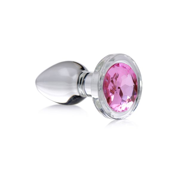 Booty Sparks Pink Gem Glass Anal Plug Small - Image 2