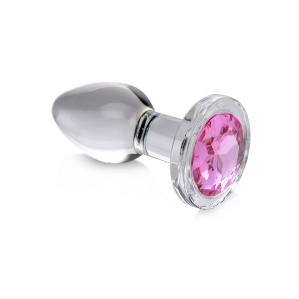 Booty Sparks Pink Gem Glass Anal Plug Small - Image 4