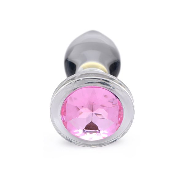 Booty Sparks Pink Gem Glass Anal Plug Small - Image 5