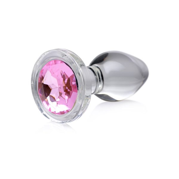 Booty Sparks Pink Gem Glass Anal Plug Small - Image 7