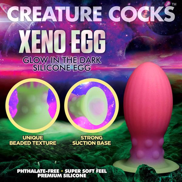 Creature Cocks Xeno Egg Glow-in-the-Dark Silicone Egg - Image 6