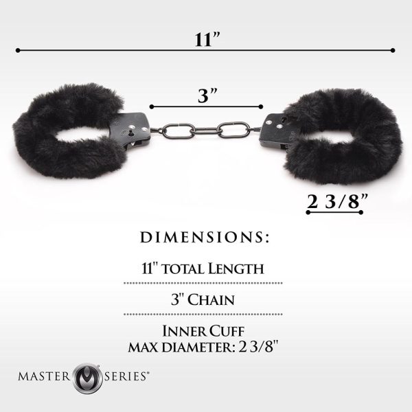 Master Series Cuffed in Fur Furry Handcuffs Black - Image 9