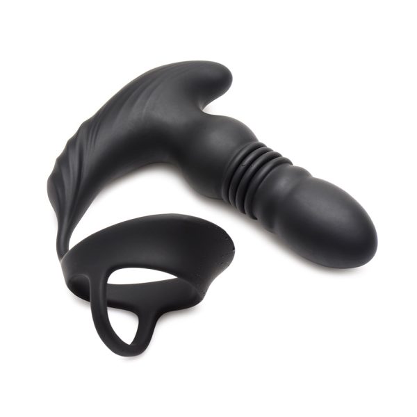 Thunderplugs 10X Thrusting Silicone Vibrator with Cock & Ball Strap & Remote - Image 3