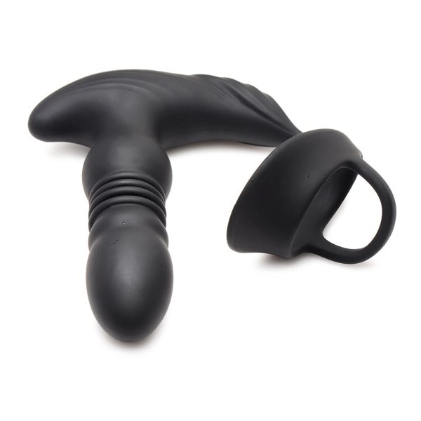 Thunderplugs 10X Thrusting Silicone Vibrator with Cock & Ball Strap & Remote - Image 4