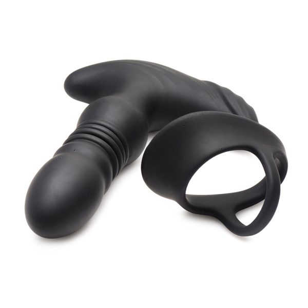 Thunderplugs 10X Thrusting Silicone Vibrator with Cock & Ball Strap & Remote - Image 5