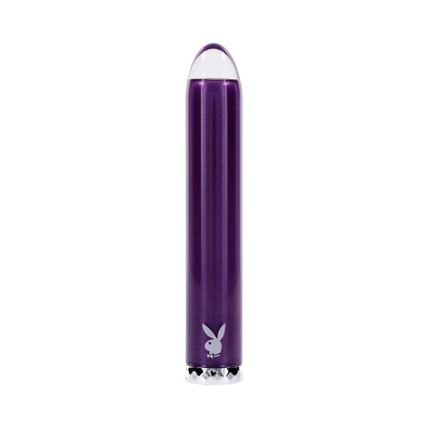 Playboy Amethyst Rechargeble Vibrating Glass Vibe Purple - Image 2