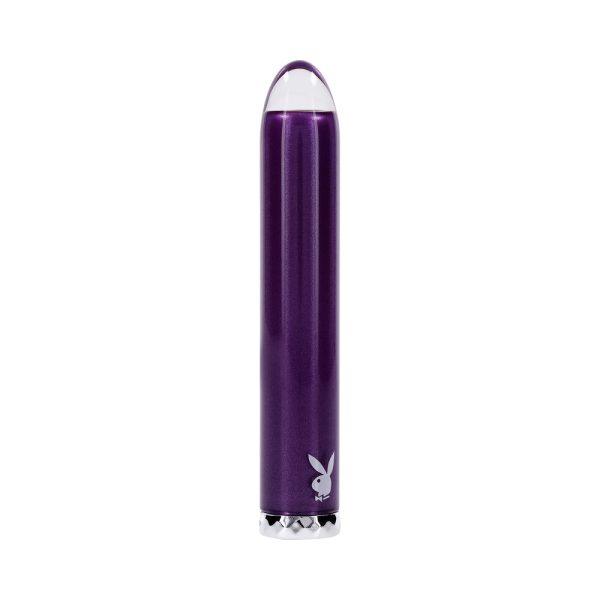 Playboy Amethyst Rechargeble Vibrating Glass Vibe Purple - Image 5