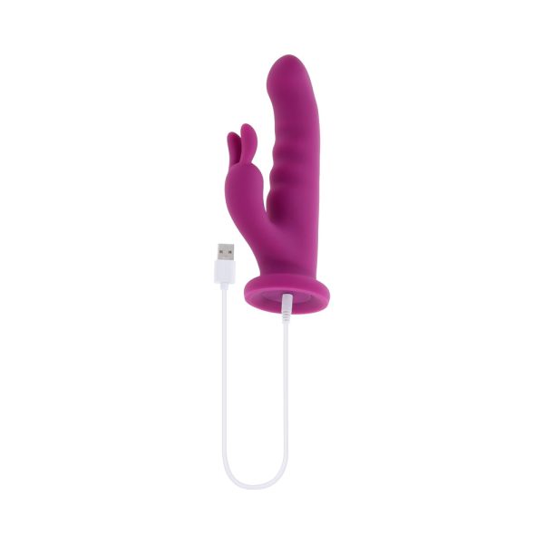 Playboy Fluffle Rechargeable Vibrating Dual Stimulator Silicone Purple - Image 8