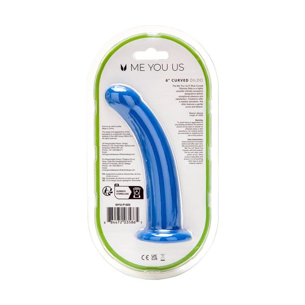 Me You Us 6 in. Curved Silicone Dildo Blue - Image 4
