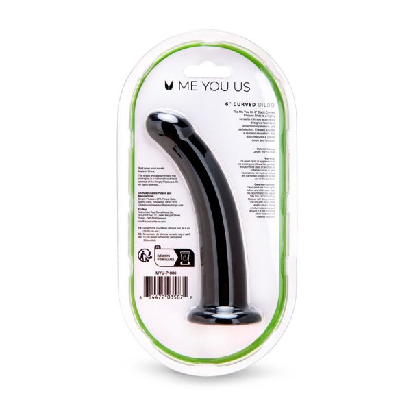 Me You Us 6 in. Curved Silicone Dildo Black - Image 4