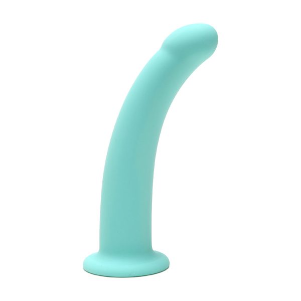 Me You Us 7 in. Curved Silicone Dildo Aqua - Image 3