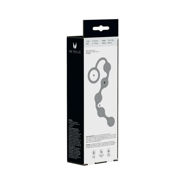 Me You Us Onyx Silicone Anal Beads Black - Image 3