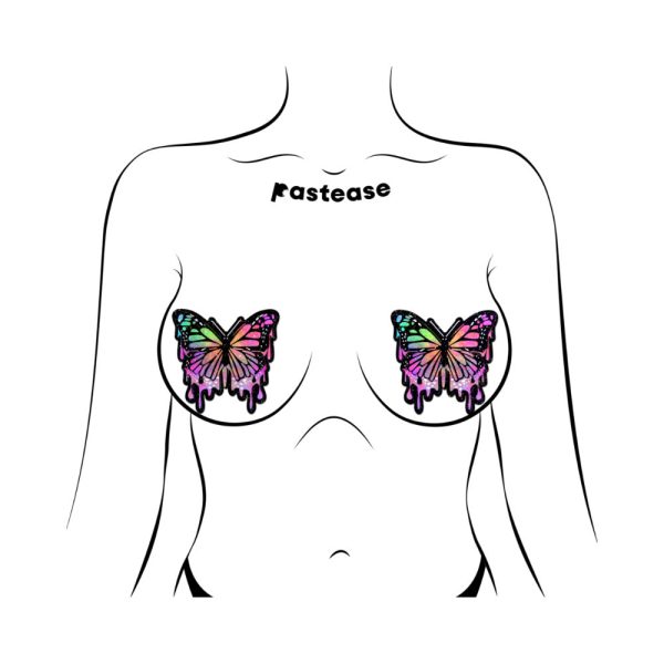 Pastease Butterfly Melt Trippy Glitter Rainbow Nipple Pasties - Image 4
