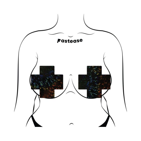 Pastease Plus X Black Disco Ball Full Breast Covers Support Tape - Image 3